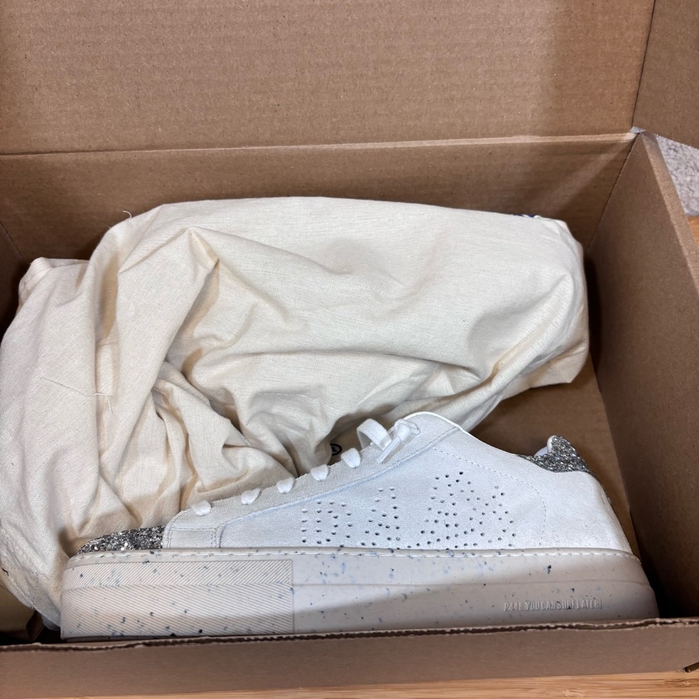 P448 Silver and White Glitter Sneakers - Picture 10 of 12